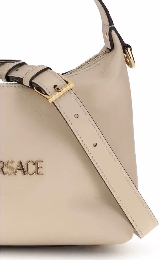 Versace Beige Calf Leather Bos Taurus Handbag
