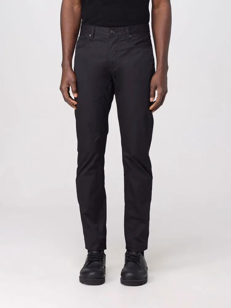 Emporio Armani Black Cotton Casual Pants