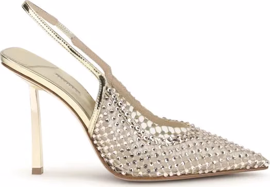 LE SILLA Gold Nylon Platform Pumps