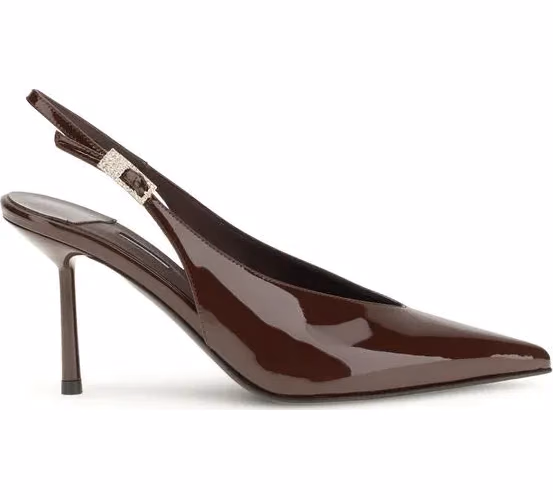 LE SILLA Brown Calf Leather Bos Taurus High Heel Pumps