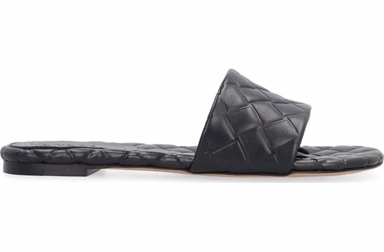 Bottega Veneta Black Lamb Leather Mules