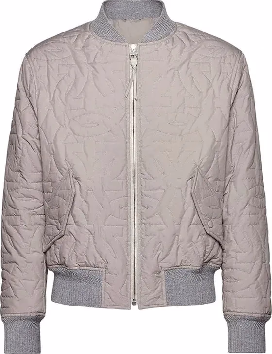 Salvatore Ferragamo Gray Polyester Bomber