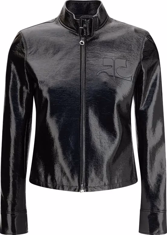 Courrèges Black Cotton Full-Length Jacket