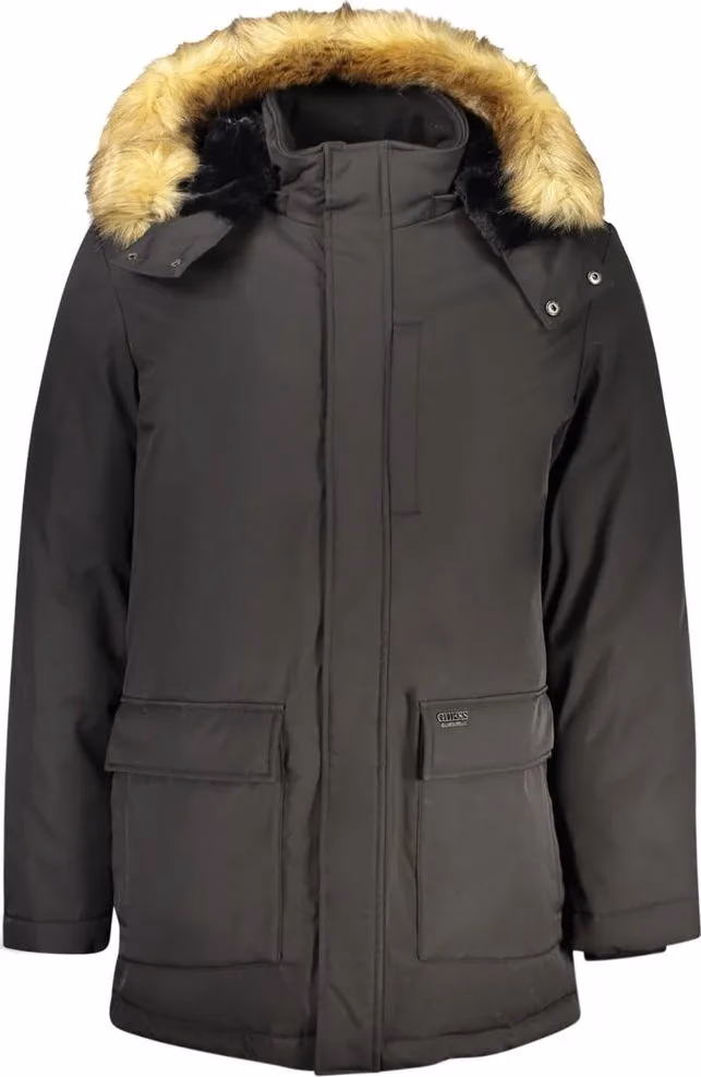 Guess Jeans Black Polyester Mens Jacket