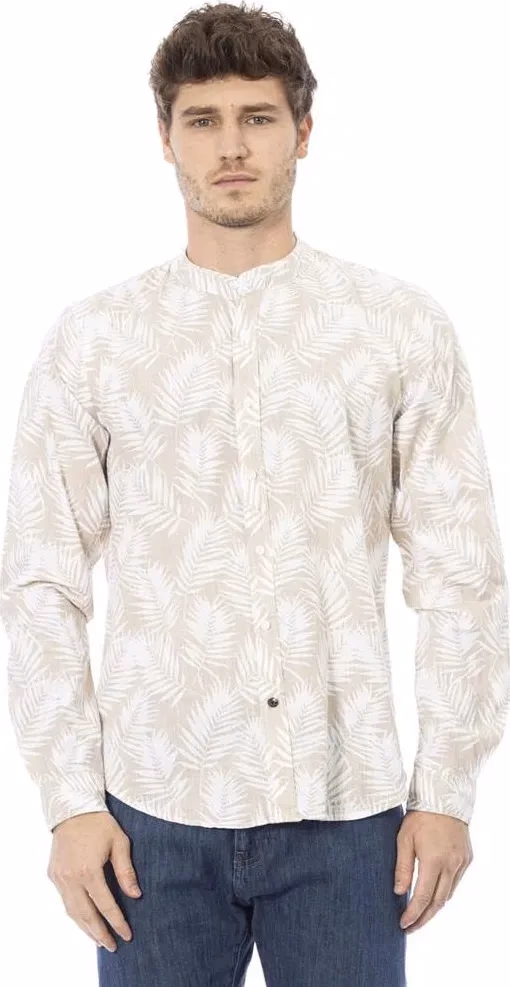 Baldinini Trend Beige Cotton Long Sleeve T-Shirt