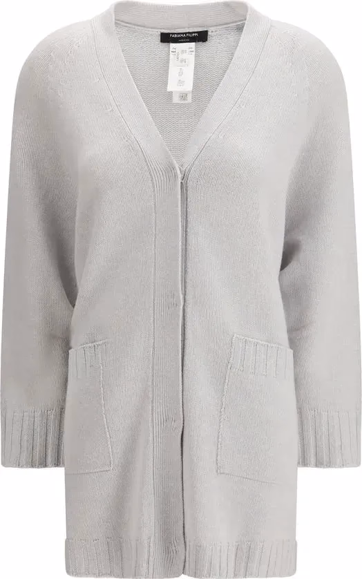 Fabiana Filippi Gray Wool Cardigan