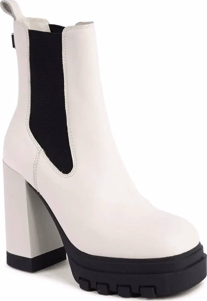 Tommy Hilfiger White Leather Ankle Boots