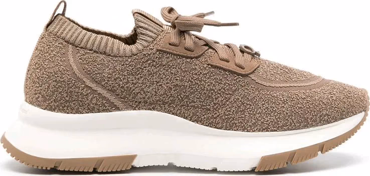 Gianvito Rossi Brown Fabric Athletic Sneakers