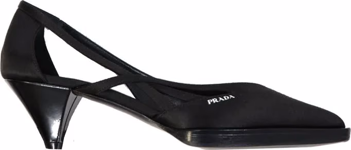 Prada Black Silk High Heel Pumps