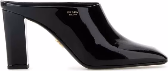 Prada Black Calfskin Mules