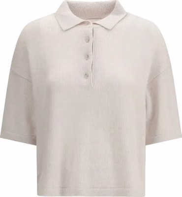 Beige Cashmere Polo Shirt