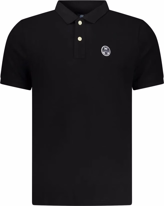 North Sails Black Cotton Mens Polo Shirt