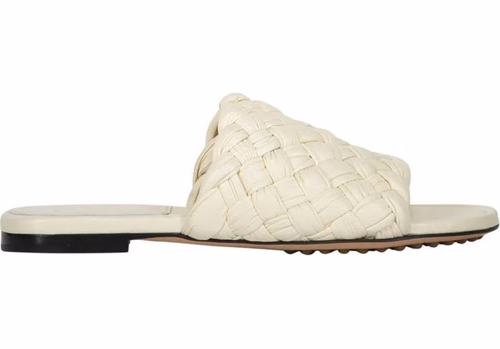 Bottega Veneta White Lamb Leather Mules