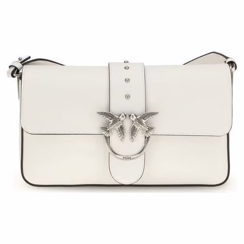 PINKO White Leather Shoulder Bag