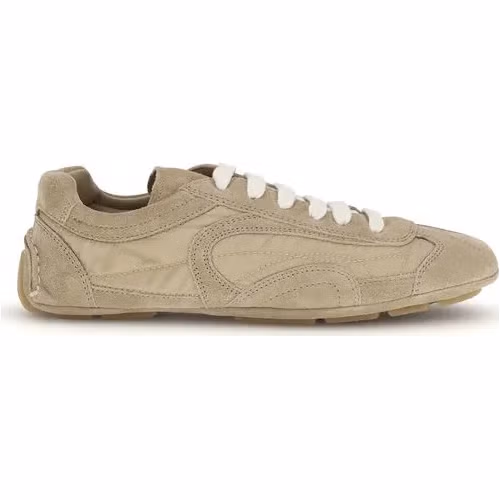Prada Beige Lamb Ovis Aries Aries Athletic Sneakers