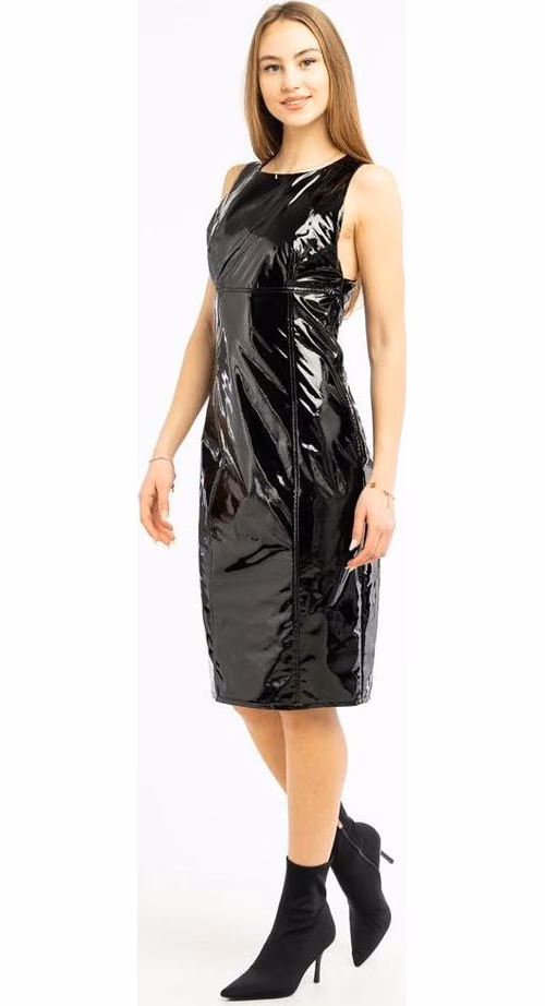 Patrizia Pepe Black Polyethylene Cocktail Dress