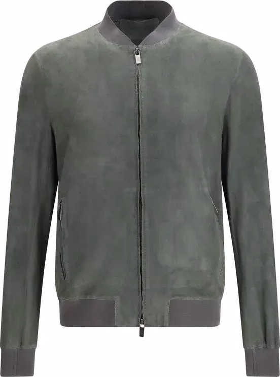 Salvatore Santoro Bicolor Calf Leather Bos Taurus Bomber