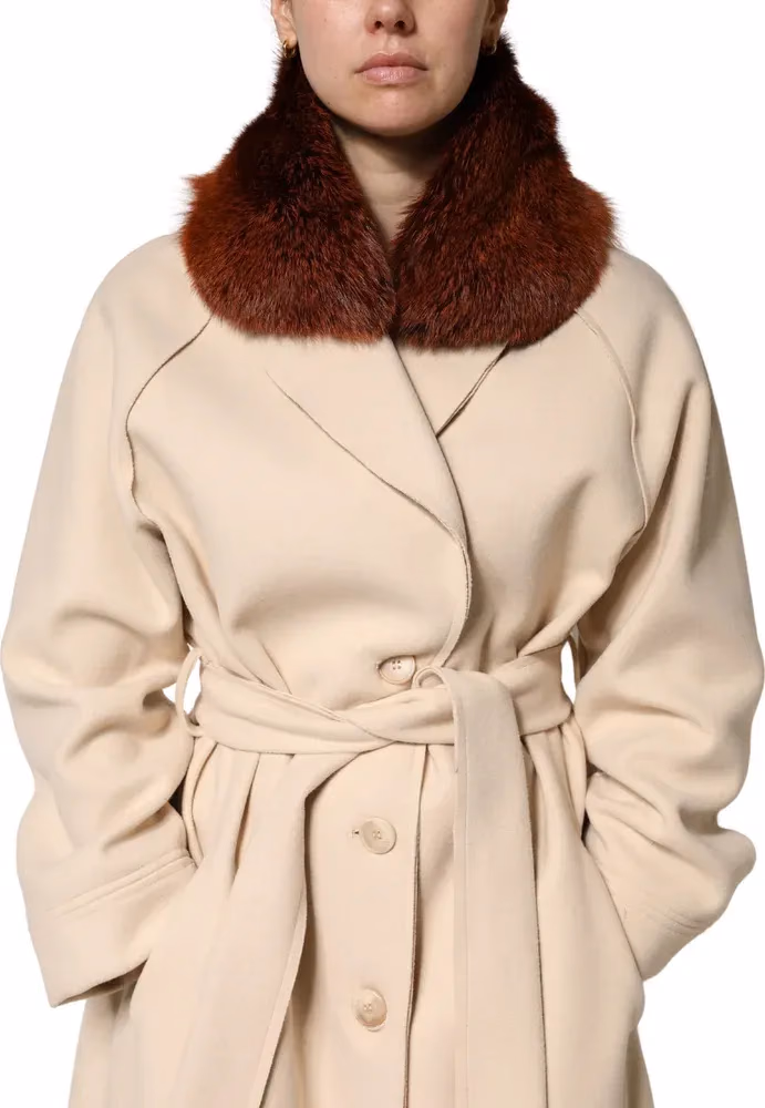 Dolce & Gabbana Brown Mink Fur Collar Women Neck Wrap 60cm x 14cm  Scarf