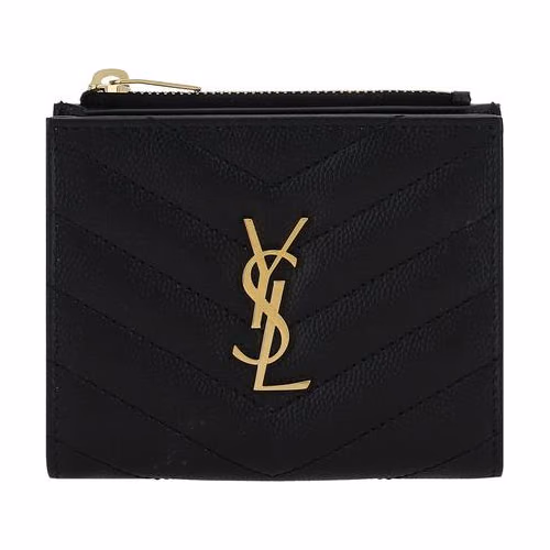 Saint Laurent Black Calf Leather Bos Taurus Wallet