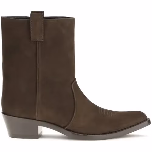 Khaite Brown Calf Leather Bos Taurus Ankle Boots
