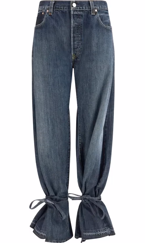 E.L.V. DENIM Gray Cotton Straight-Leg Jeans