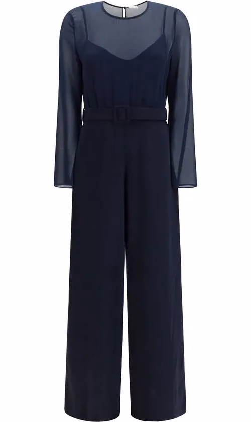 P.A.R.O.S.H. Blue Polyester Jumpsuit