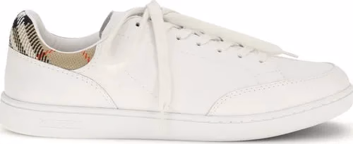 Burberry White Calf Leather Bos Taurus Low Top Sneakers