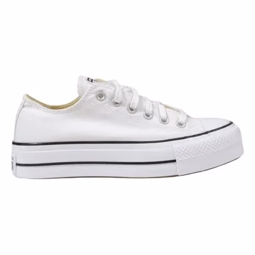 Converse White Fabric Platform Sneakers
