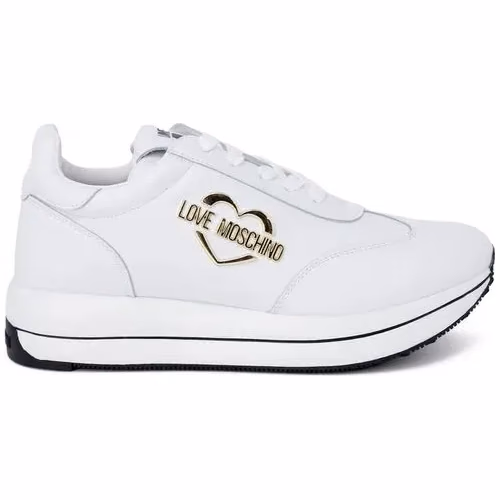 Love Moschino White Leather Low Top Sneakers