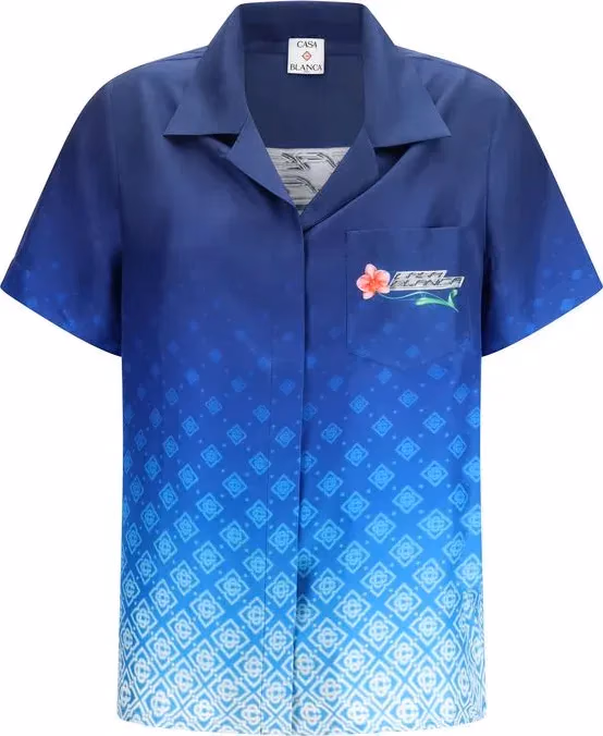 Casablanca Blue Silk Shirt