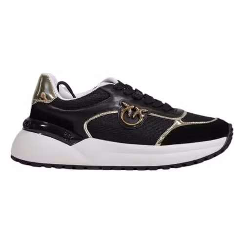 PINKO Black Leather Low Top Sneakers