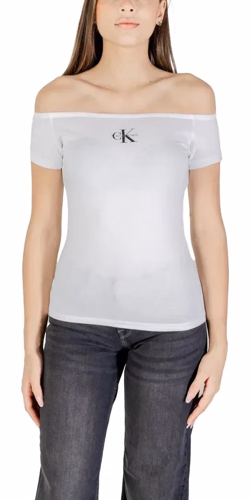 Calvin Klein Jeans White Cotton T-Shirt