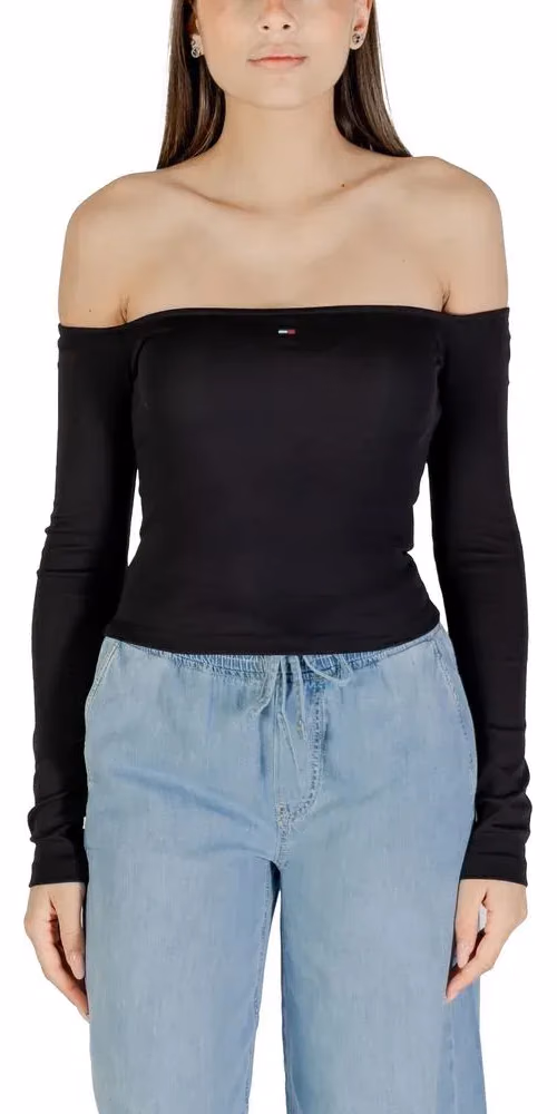 Tommy Hilfiger Jeans Black Recycled Cotton Long Sleeve T-Shirt