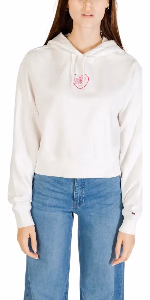 Tommy Hilfiger Jeans Cream Recycled Cotton Hoodie