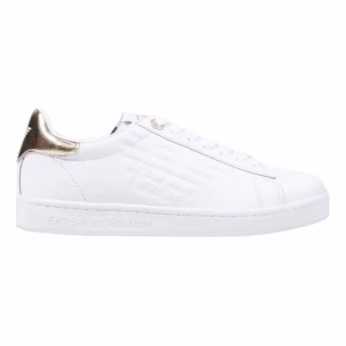 EA7 Emporio Armani White Leather Low Top Sneakers