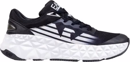 EA7 Emporio Armani Black And White Polyester Athletic Sneakers