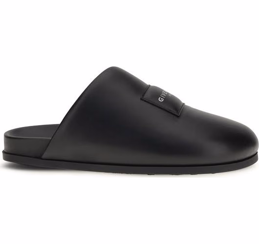 Givenchy Black Calf Leather Bos Taurus Mules