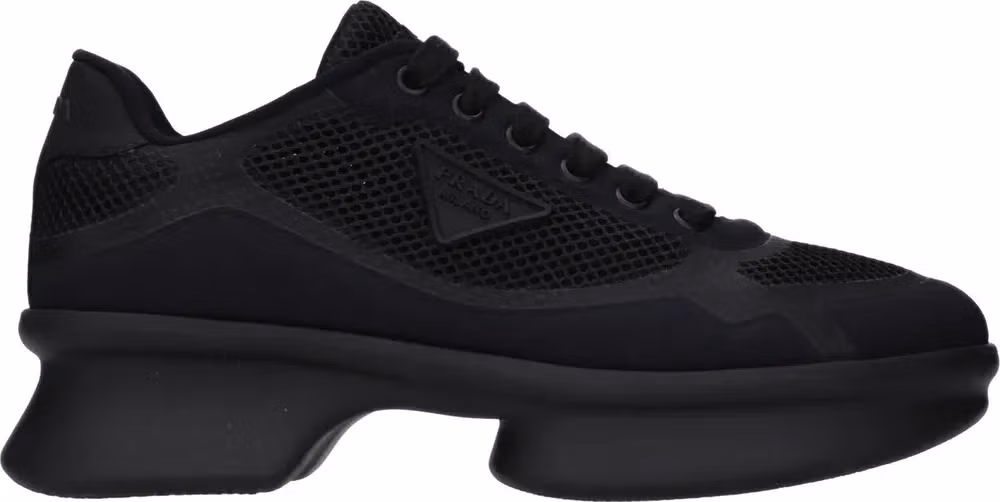 Prada Black Fabric Low Top Sneakers