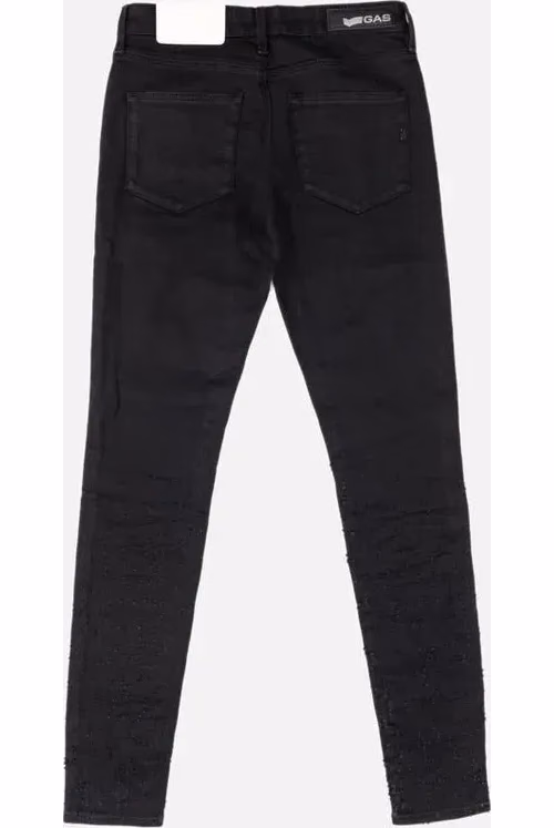 Gas Black Cotton Skinny Jeans