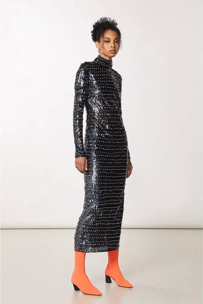 Patrizia Pepe Gold Polyamide Cocktail Dress
