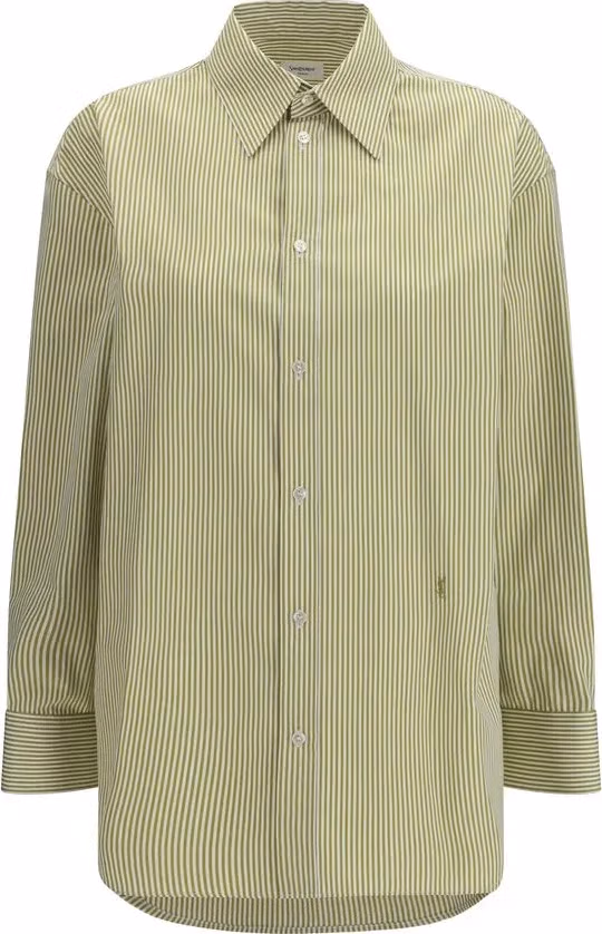 Saint Laurent Bicolor Cotton Pattern Shirt