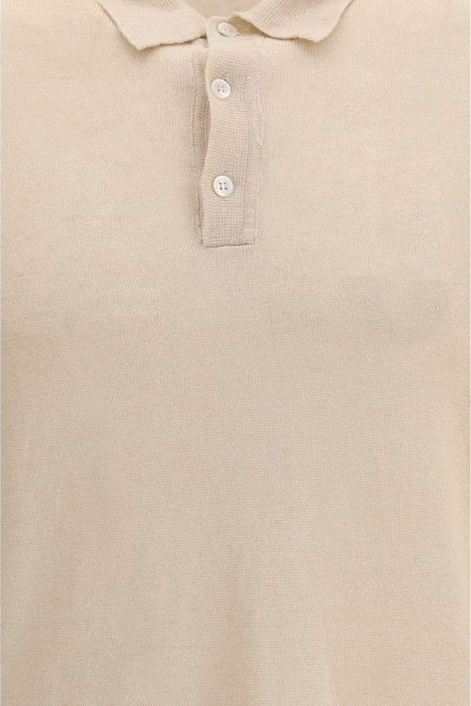 Roberto Collina Beige Linen Polo Shirt