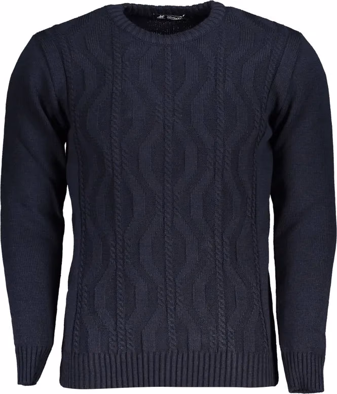 U.S. Grand Polo Blue Acrylic Men's Sweater