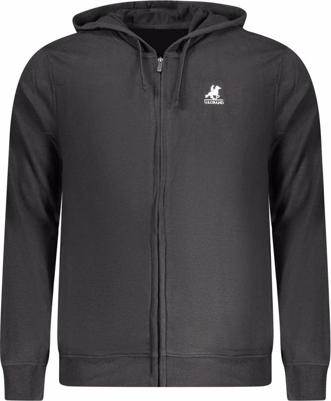 U.S. Grand Polo Black Cotton Men's Hoodie