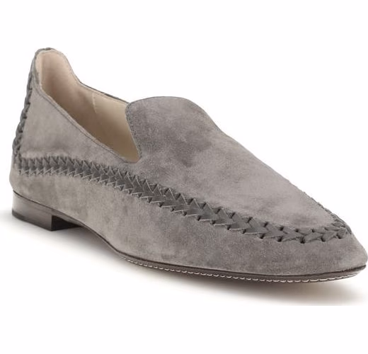Giorgio Armani Gray Calf Leather Bos Taurus Slip-On Loafers