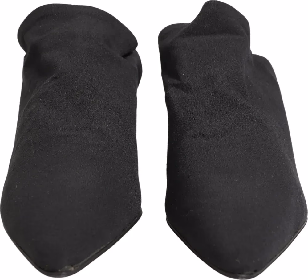 Dolce & Gabbana Black Suede Heel Mule Shoes