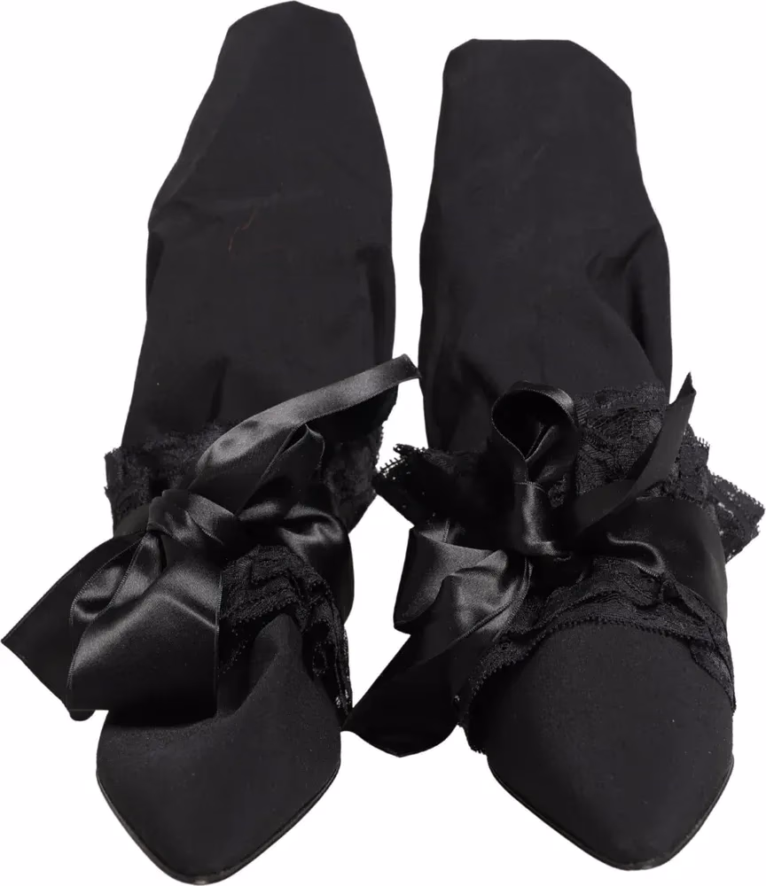 Dolce & Gabbana Black Suede Mid Calf Boots Shoes