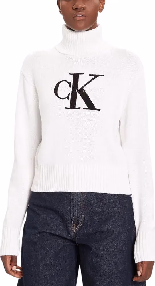 Calvin Klein Jeans White Cotton Turtleneck