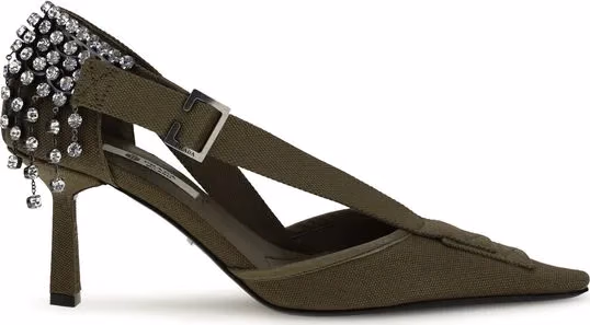 Prada Bicolor Cotton High Heel Pumps