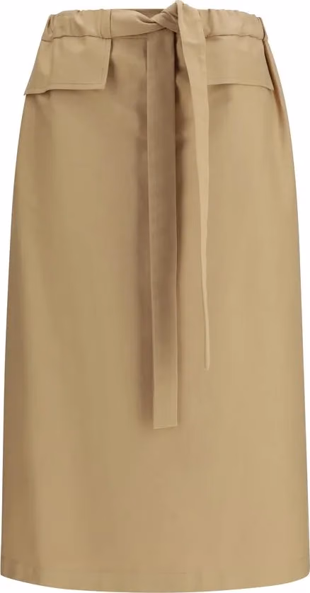 Fabiana Filippi Beige Cotton Midi Skirt